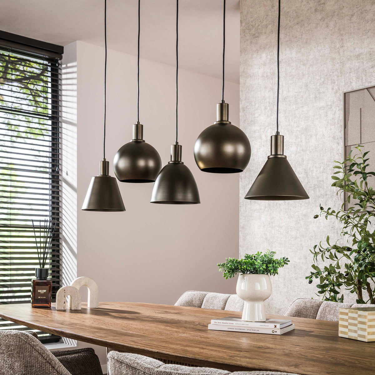 Pendellampe Iron 5 lyskilder / Sienna brun