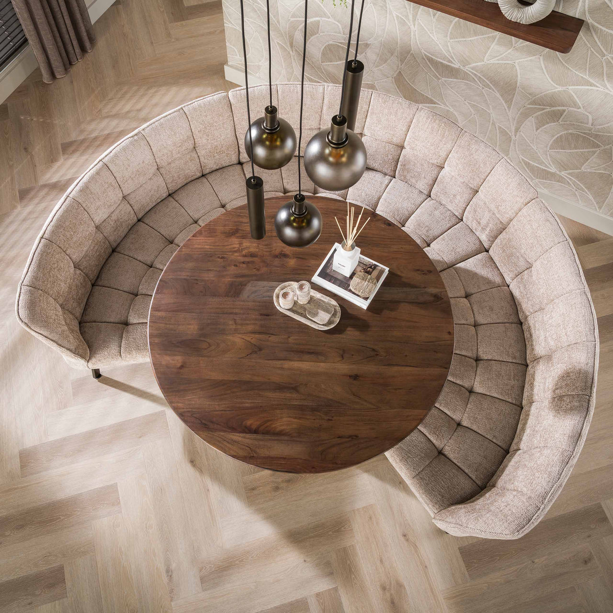 Aurora Trico stepped pendant light 5-light / Sienna brown-frosted