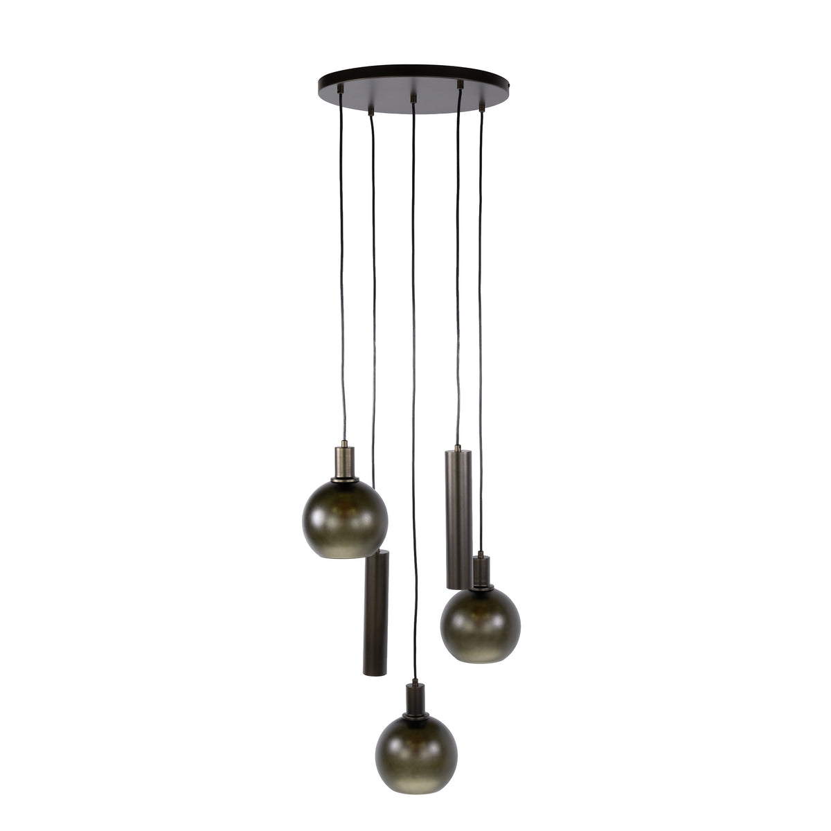 Aurora Trico stepped pendant light 5-light / Sienna brown-frosted