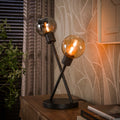 Lámpara de mesa Aurora Trico de 2 luces / Negro ártico