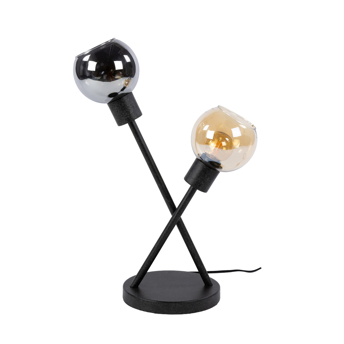 Lámpara de mesa Aurora Trico de 2 luces / Negro ártico