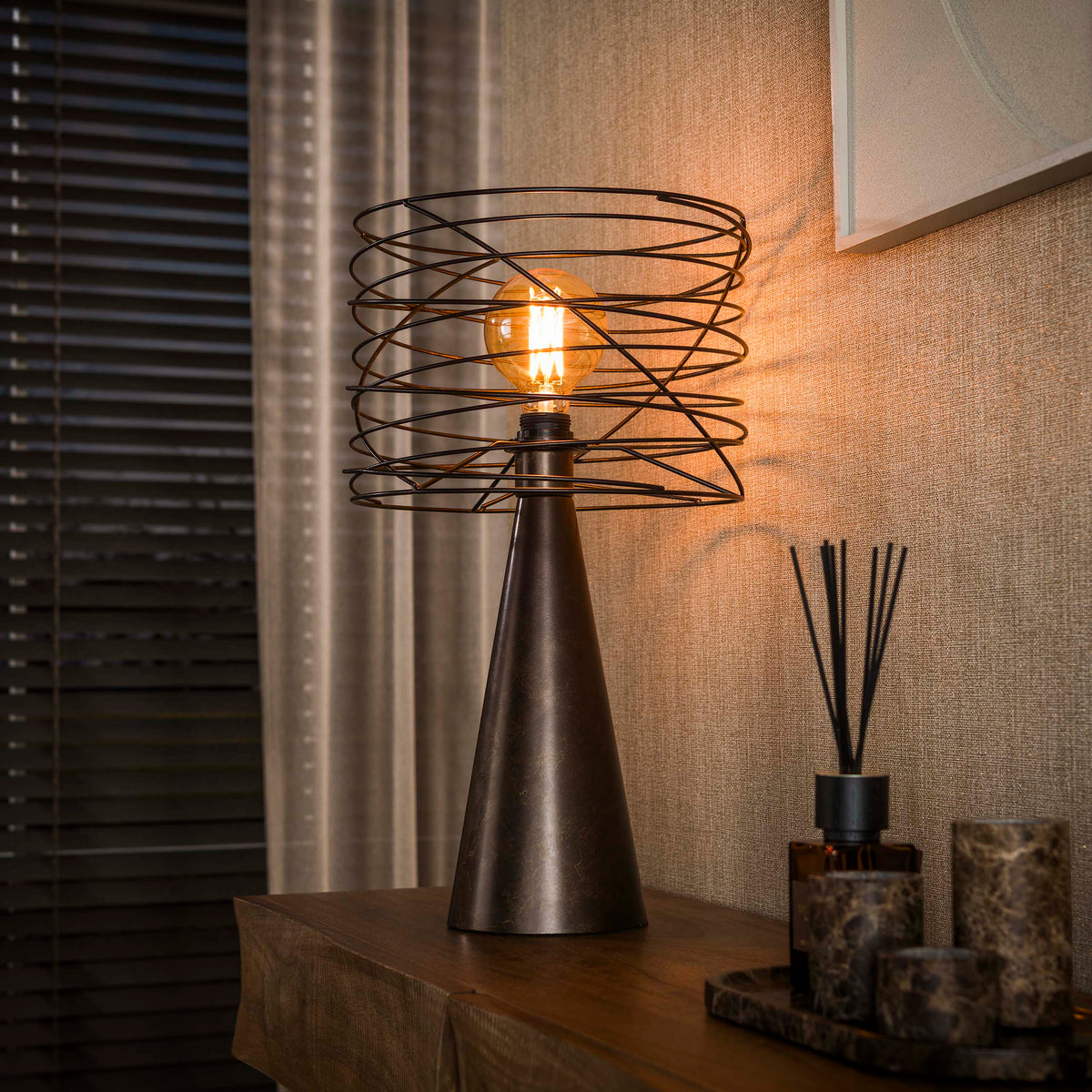 Swirl table lamp 1-light / Urban brown