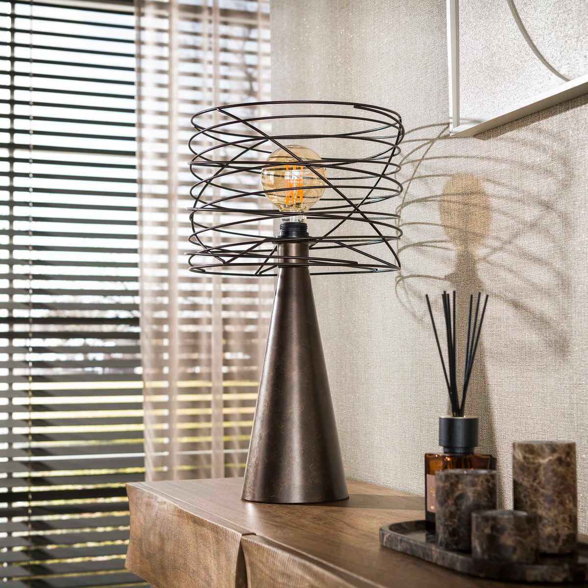 Swirl table lamp 1-light / Urban brown