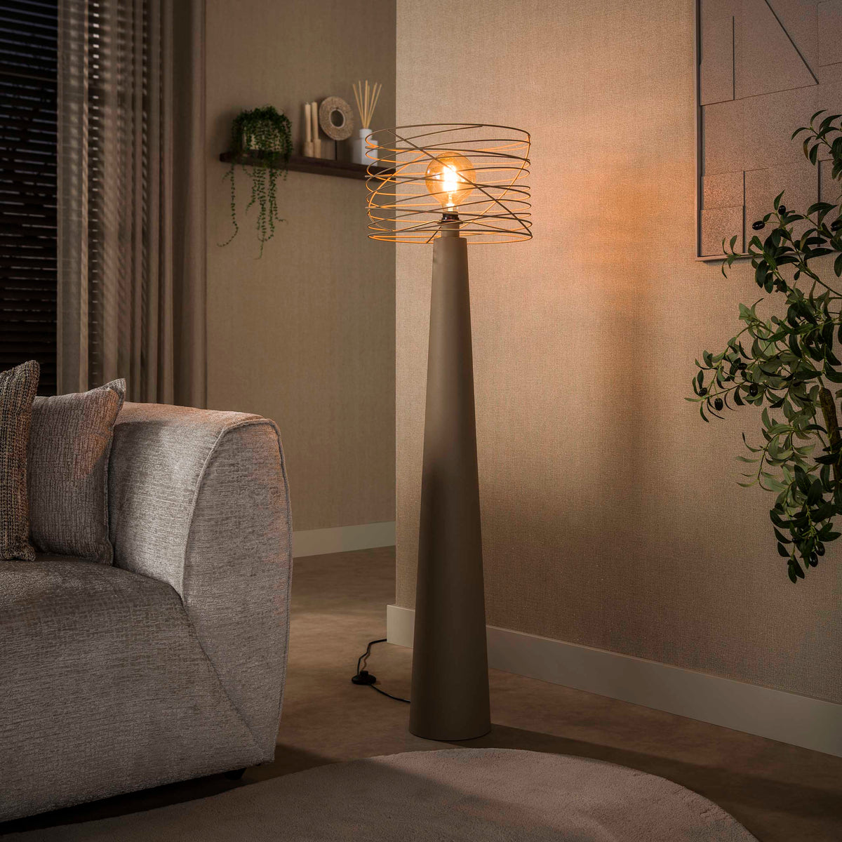 Swirl floor lamp 1-light / Beige