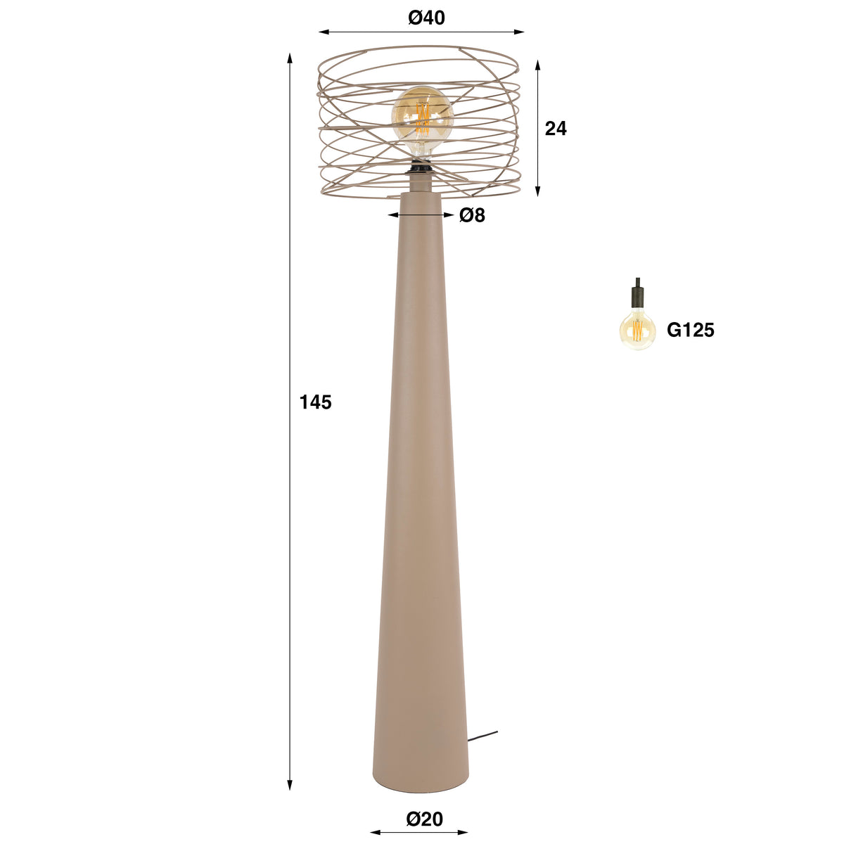 Lattiavalaisin Swirl 1-osainen / Beige