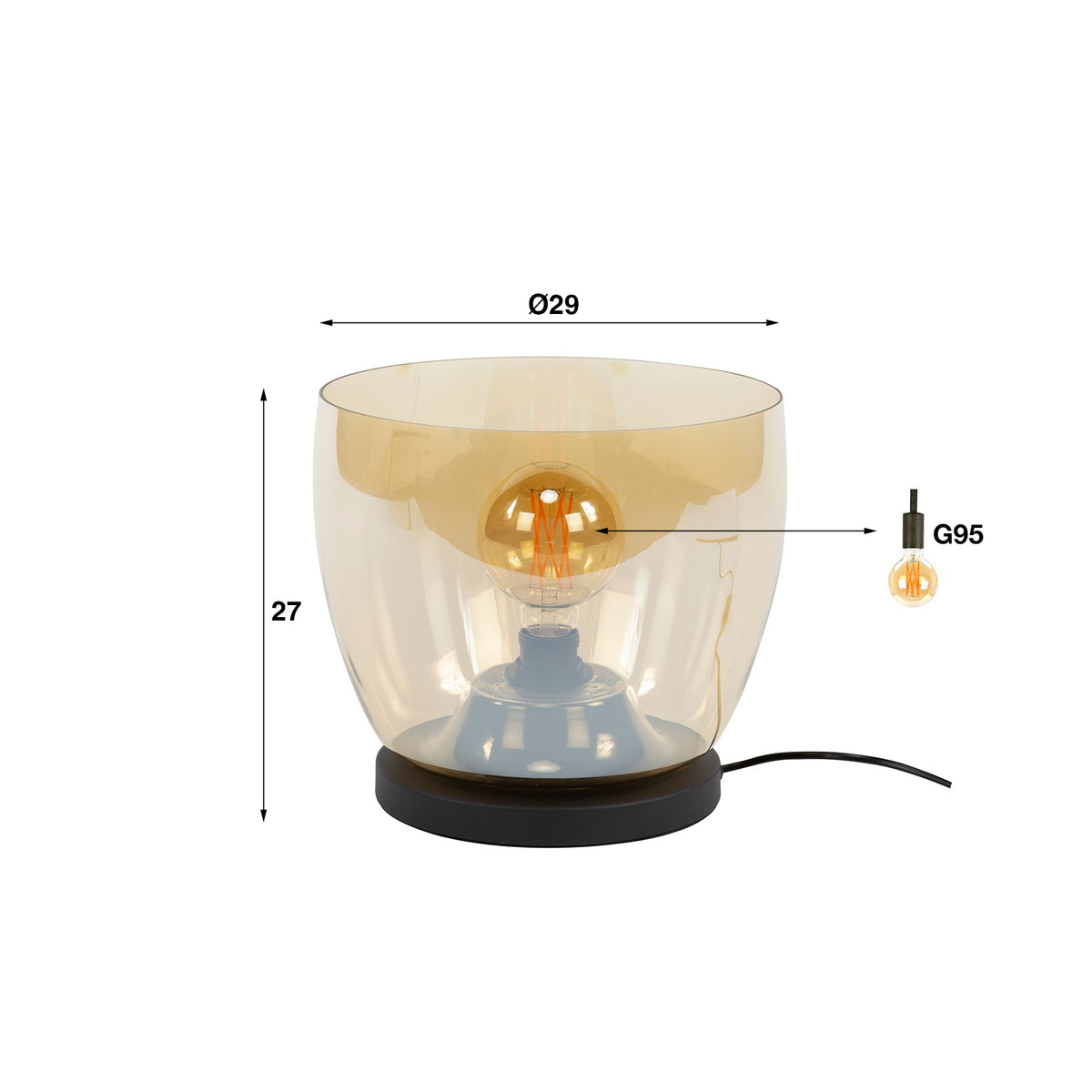 Lámpara de pie Blaze L de 1 luz / Vidrio ámbar