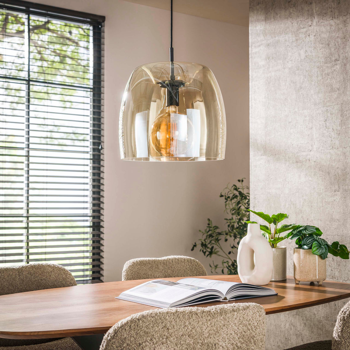 Pendant lamp Glide Glass 1-light / Amber glass
