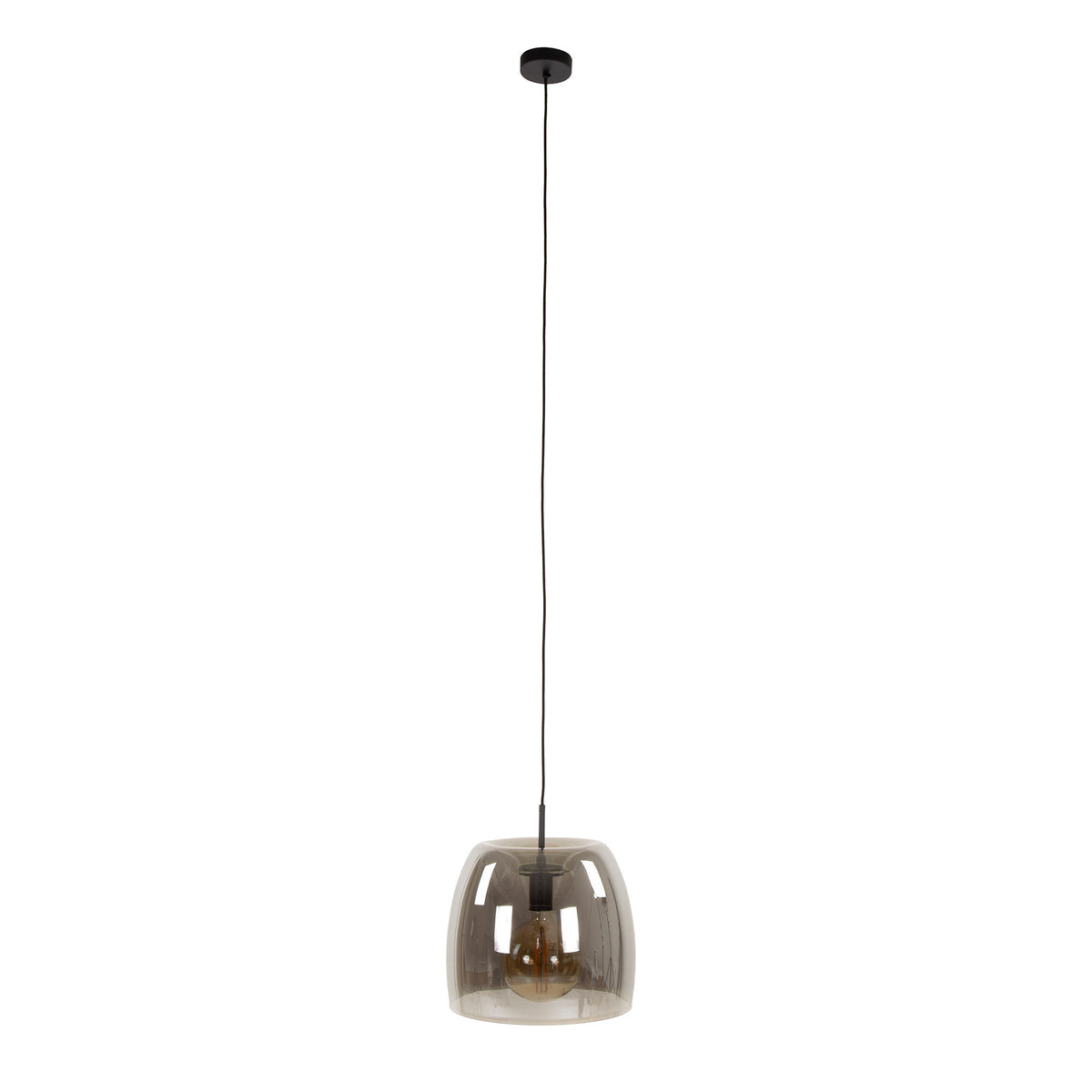 Lámpara colgante Glide Glass de 1 luz / vidrio gris humo