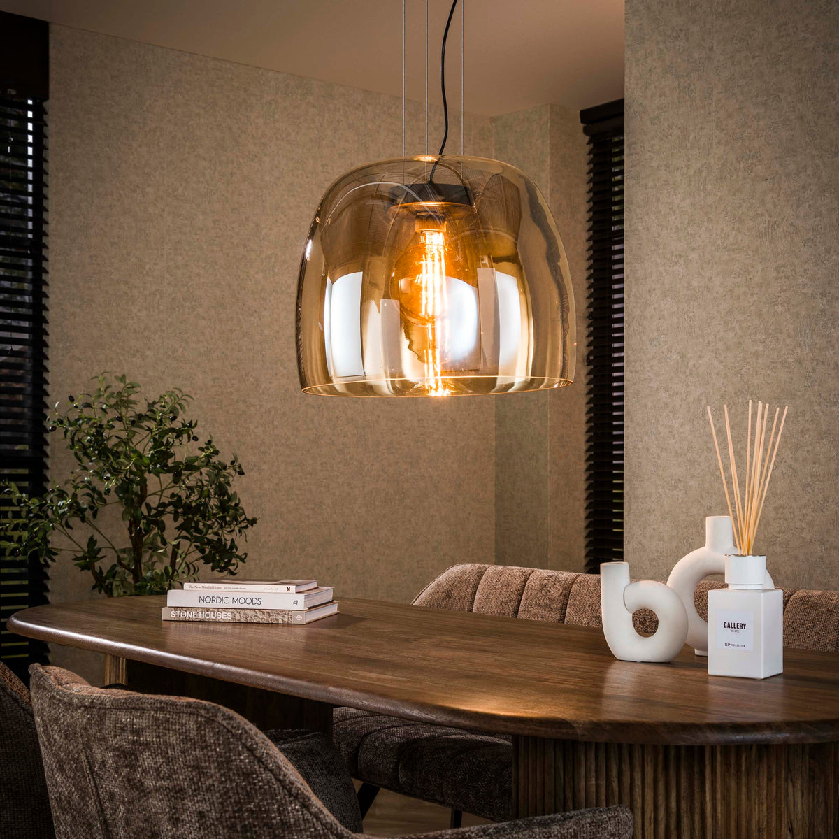 Lampa wisząca Glide Glass XL 1-punktowa / bursztynowe szkło