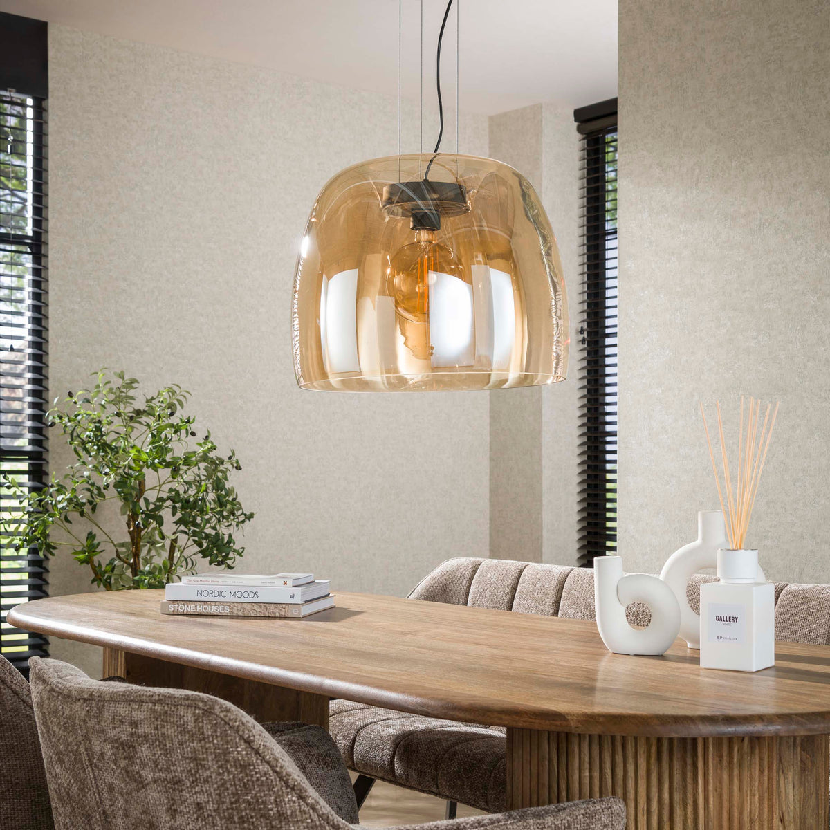 Lampa wisząca Glide Glass XL 1-punktowa / bursztynowe szkło