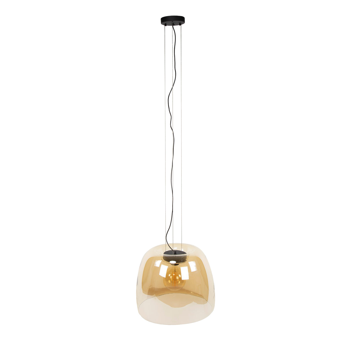Pendelleuchte Glide Glass XL 1-flammig / Bernsteinglas