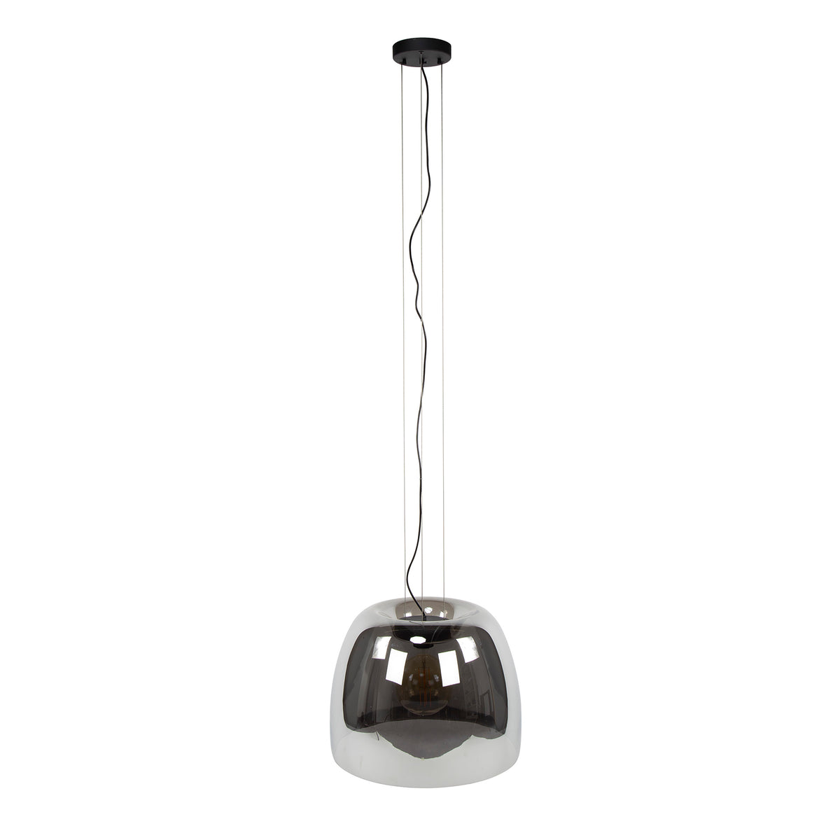 Pendellampe Glide Glass XL med 1 lys / Røggråt glas
