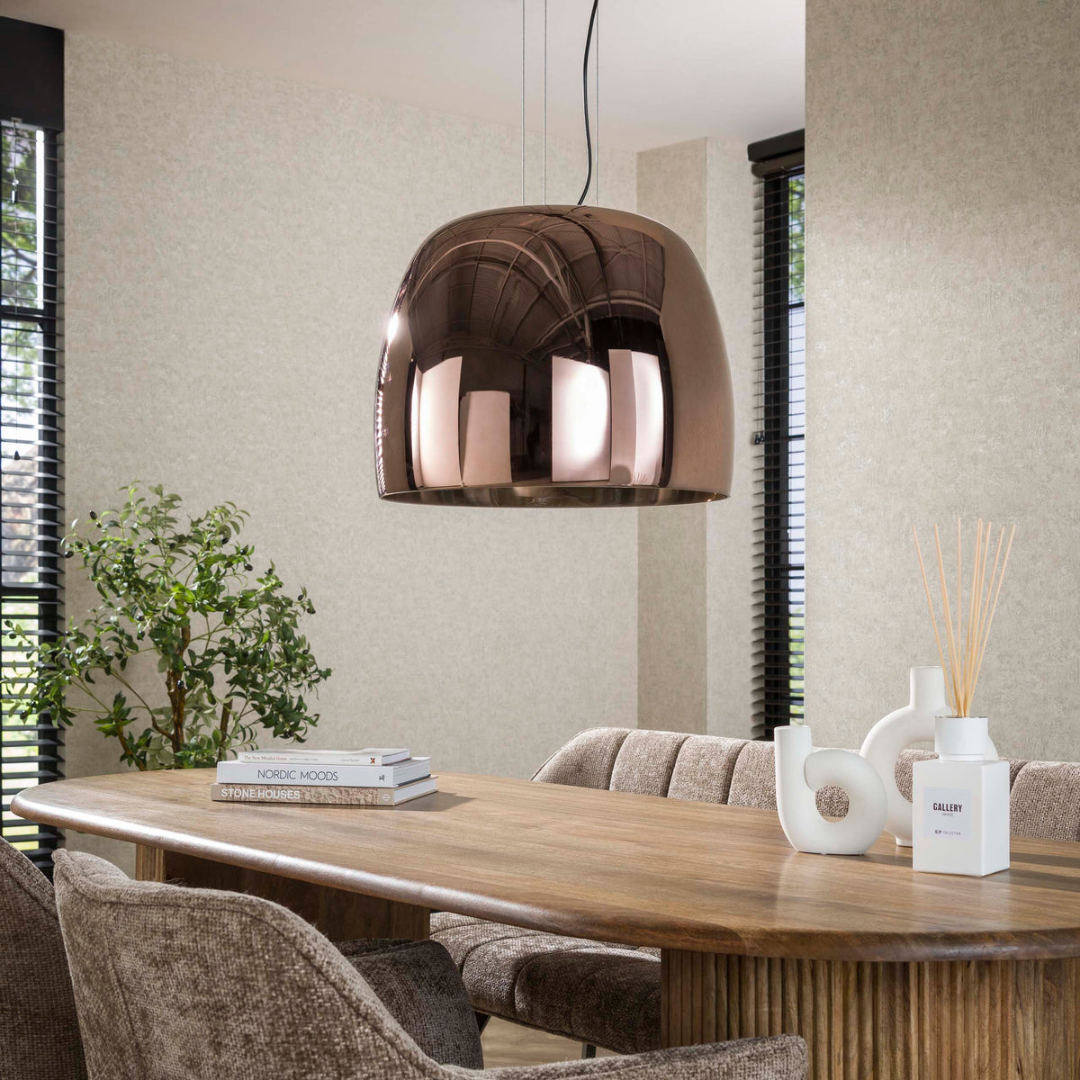 Pendellampe Glide Glass XL med 1 lys / Kobberfarvet glas