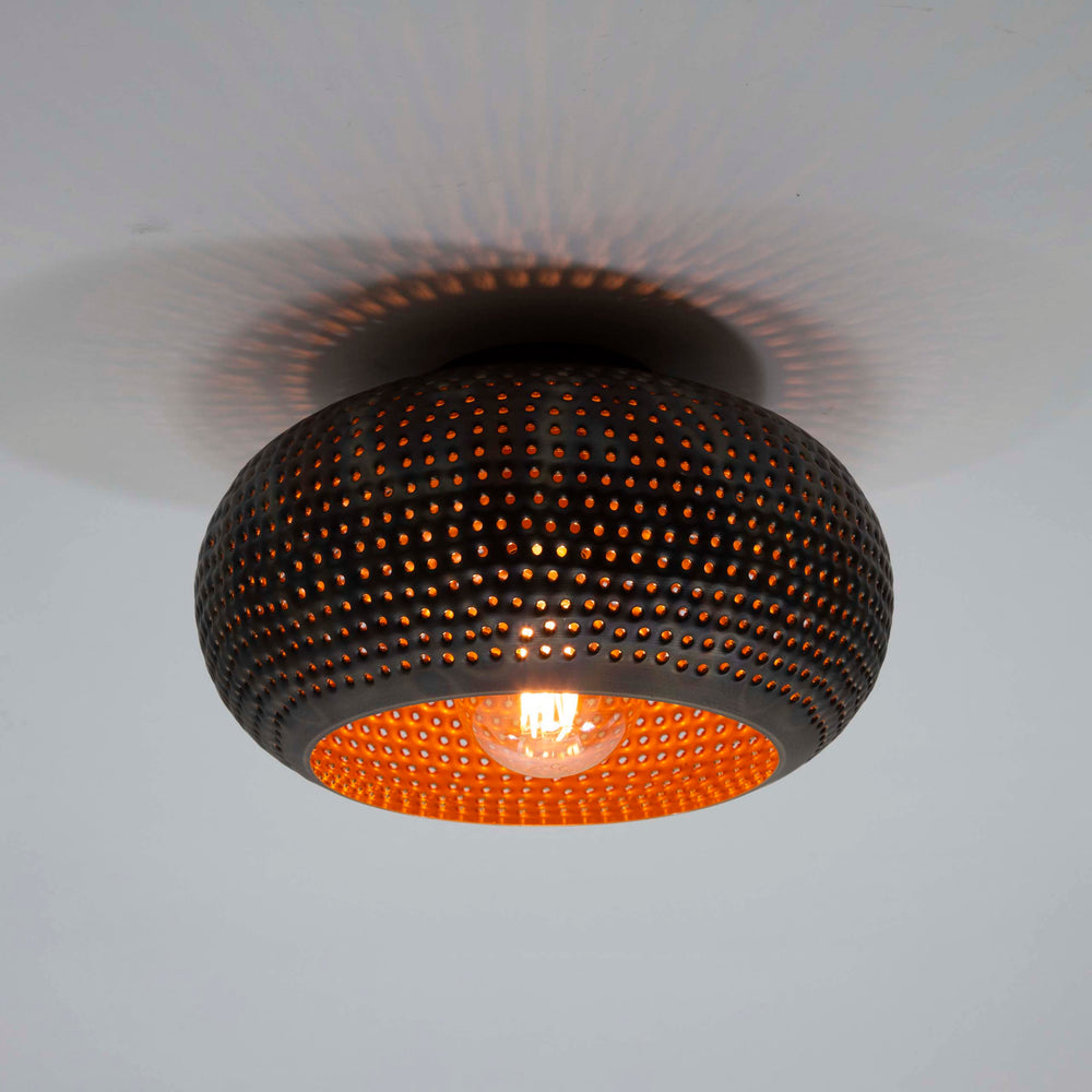Plafon Pulse 1-punktowy Ø35cm / czarno-brązowy