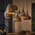 Lampa wisząca Pulse, 4 + 3-punktowa / czarno-brązowa