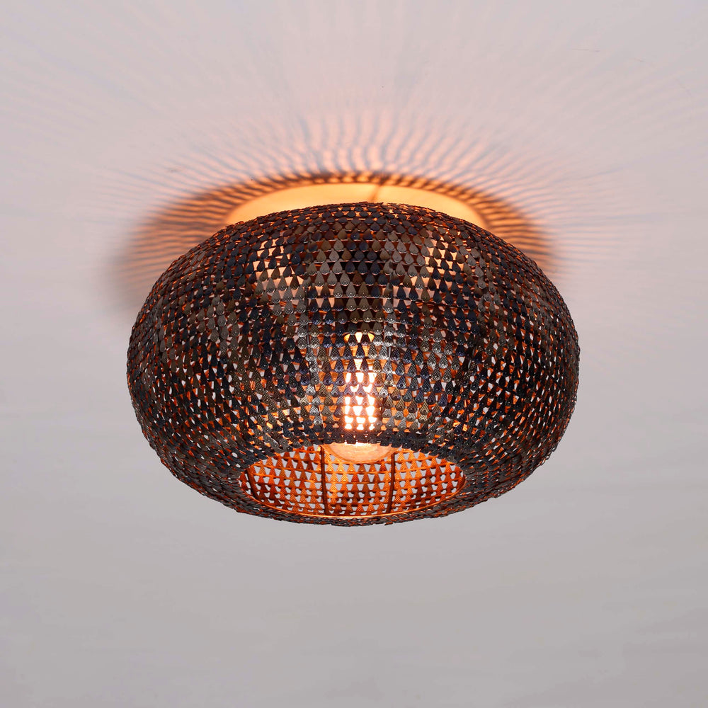Shield 1-light ceiling lamp / Black brown