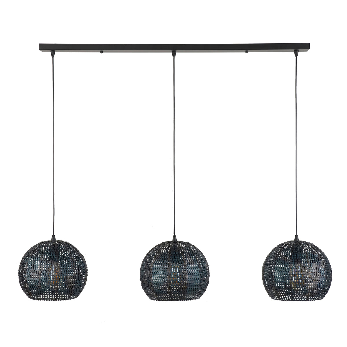 Lámpara colgante Shield de 3 luces / Negro marrón