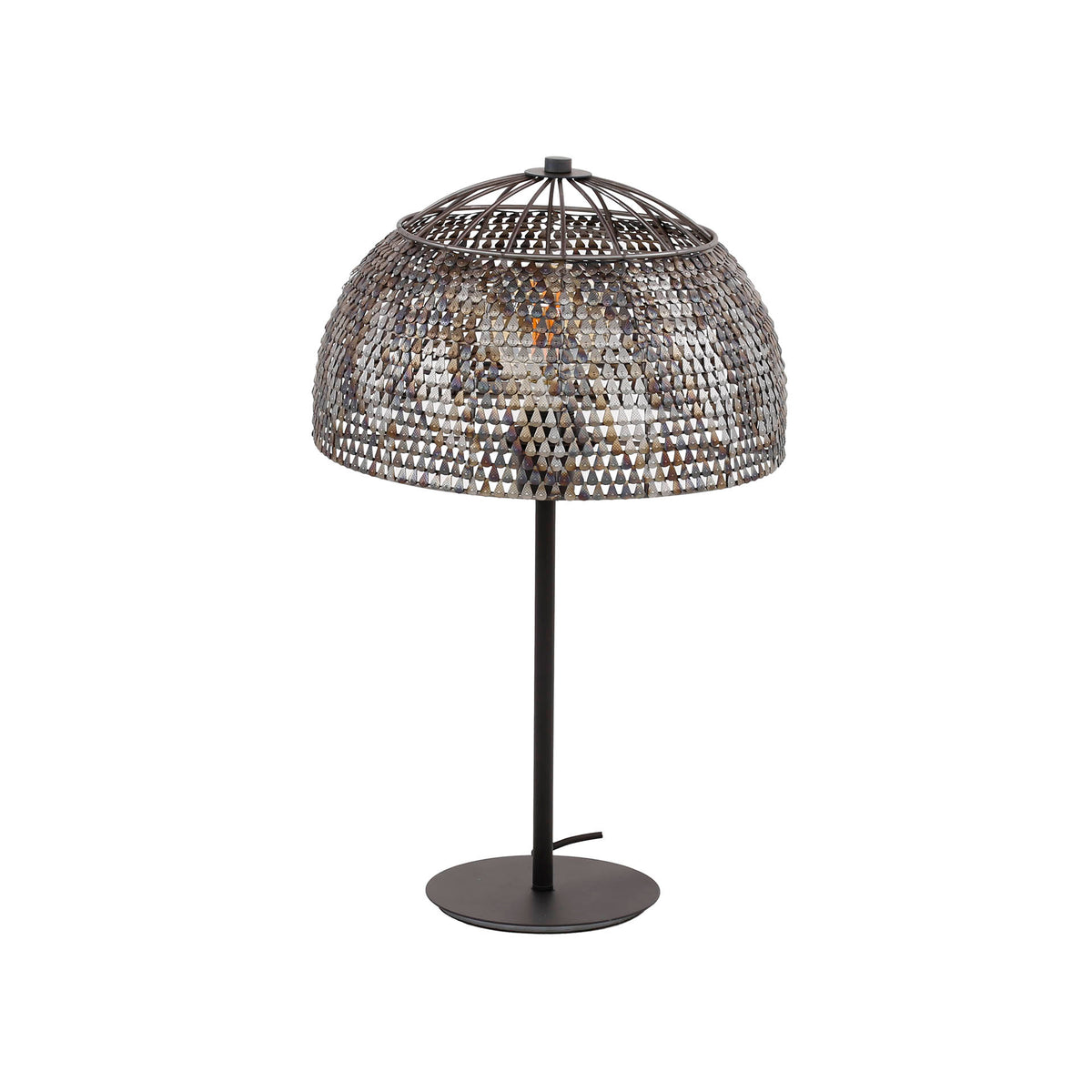 Lampada da tavolo Shield Open a 1 luce / Nero marrone