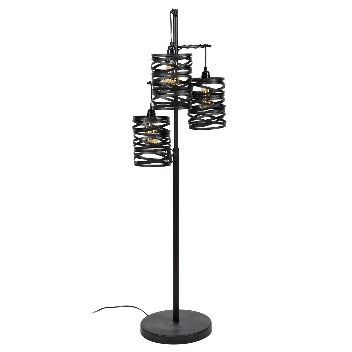 Lámpara de pie Helix de 3 luces / Gris pizarra