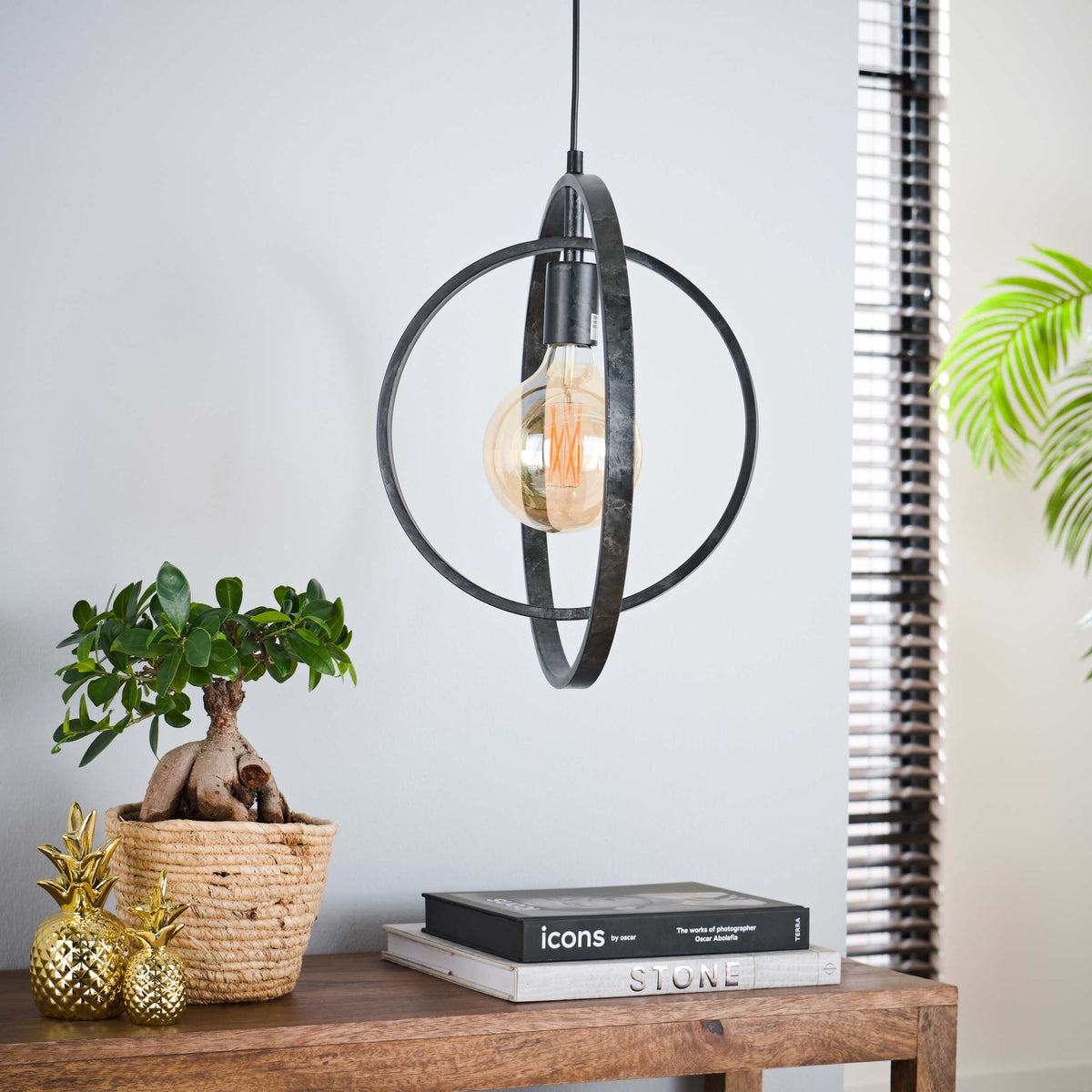 Lampa wisząca Twist 1-punktowa / antracytowa