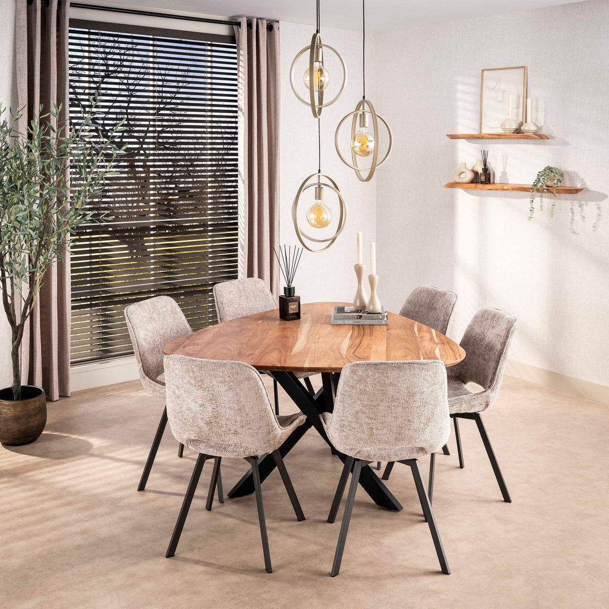 Pendelleuchte Twist, gestuft, 3-flammig / Beige