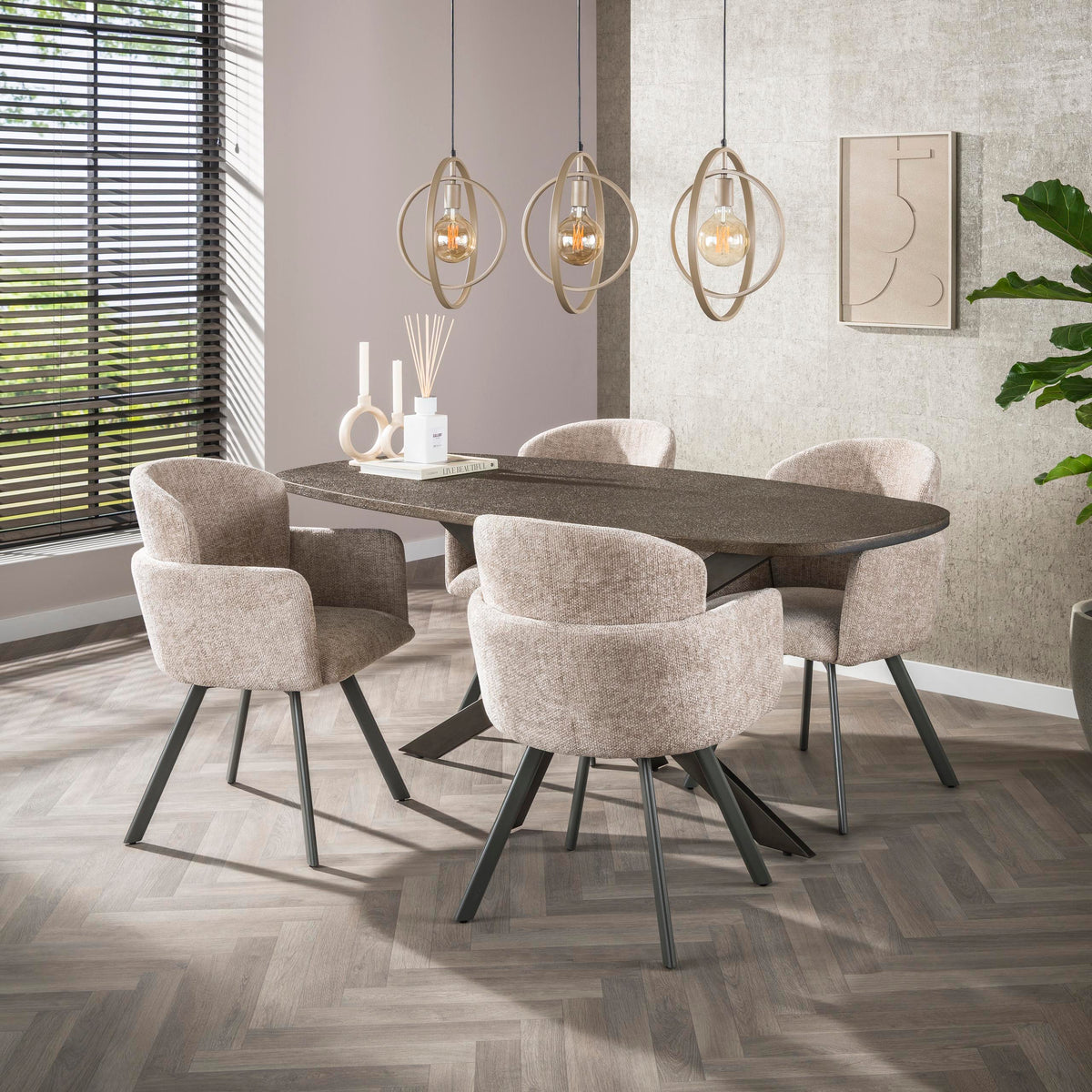 Pendelleuchte Twist 3-flammig / Beige