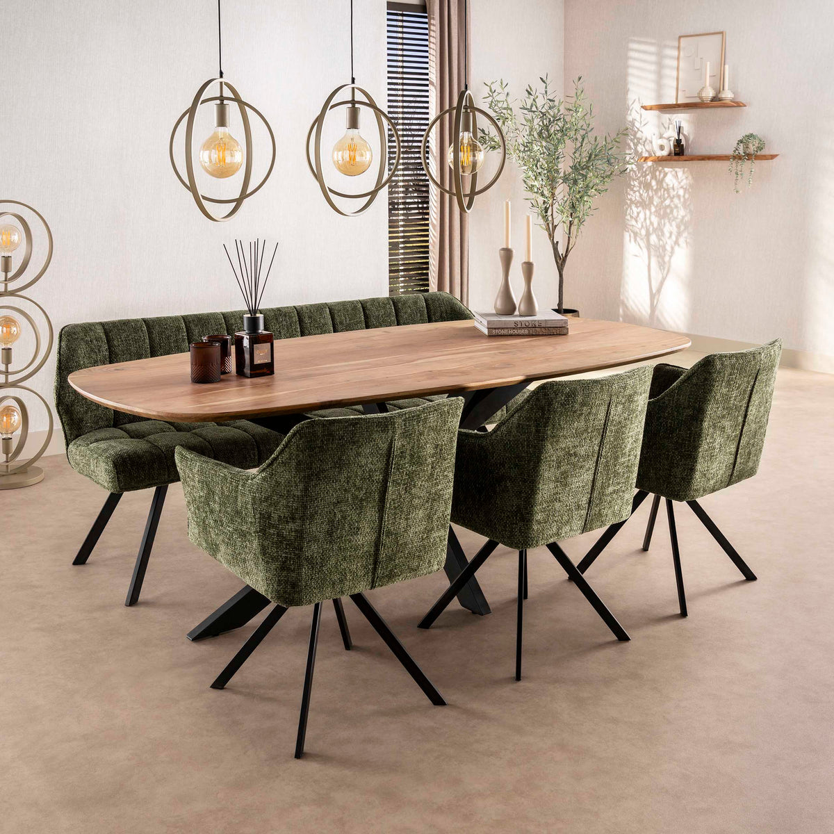Pendelleuchte Twist 3-flammig / Beige
