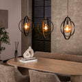 Lámpara colgante Twist de 3 luces / Carbón