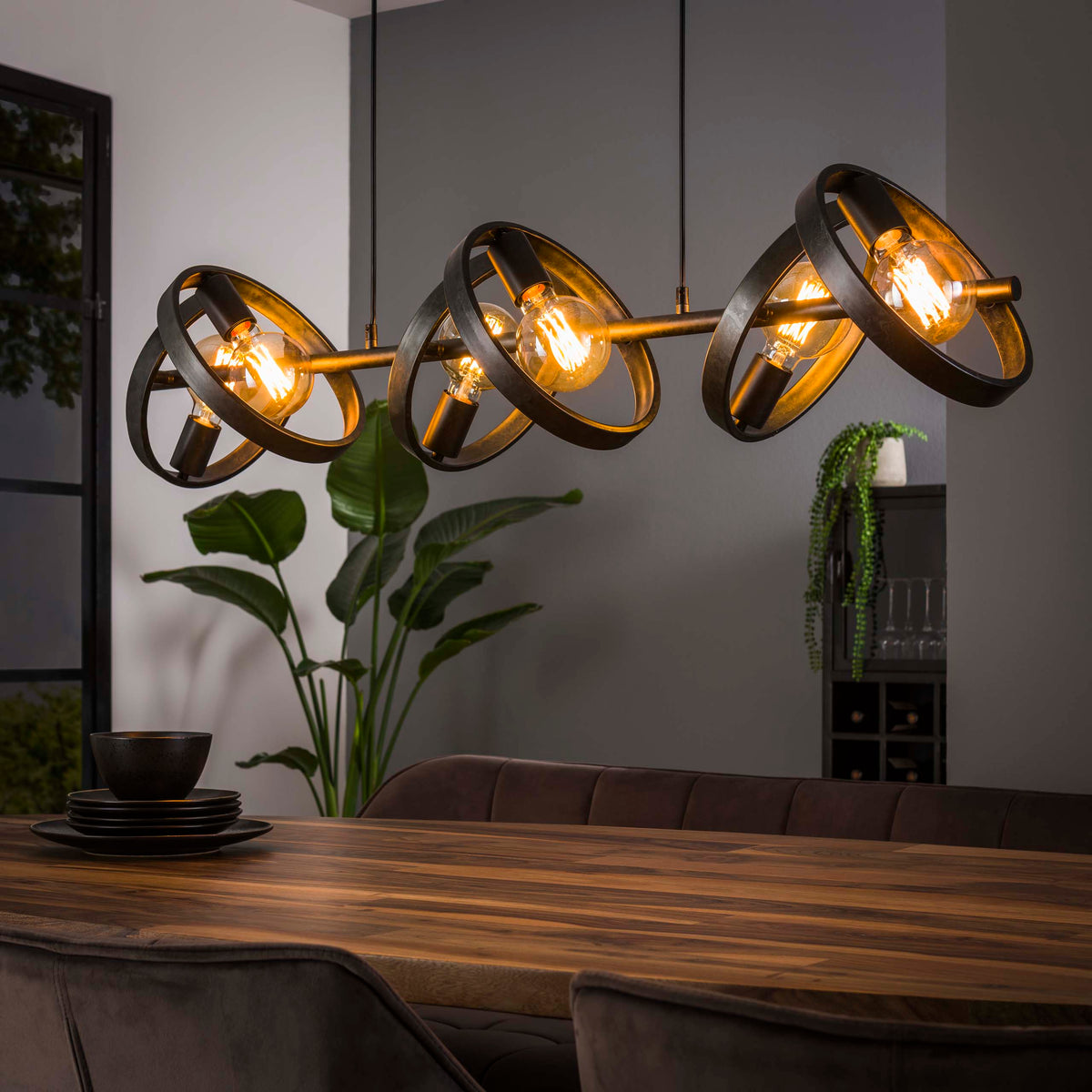 Lampa wisząca Elica 6-punktowa / antracytowa