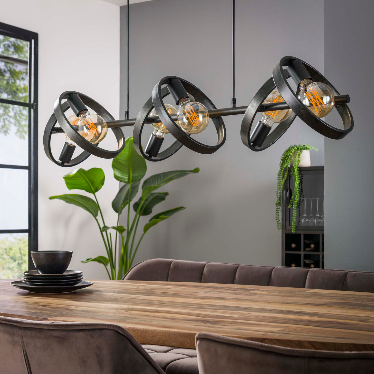 Lampa wisząca Elica 6-punktowa / antracytowa