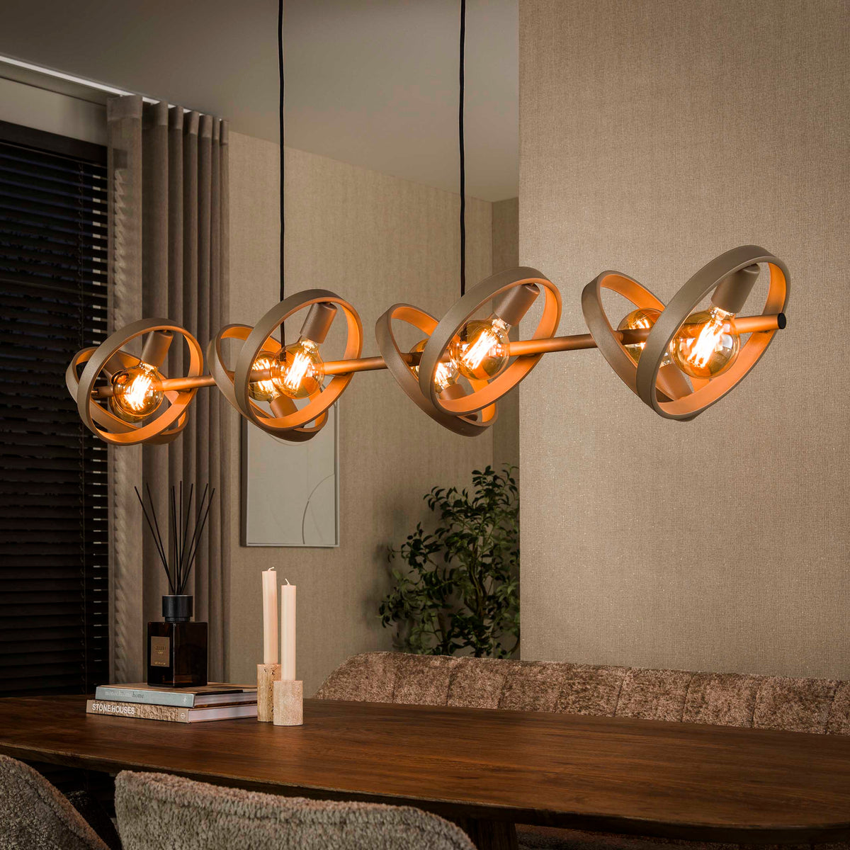 Pendellampe Elica med 8 lyskilder / Beige
