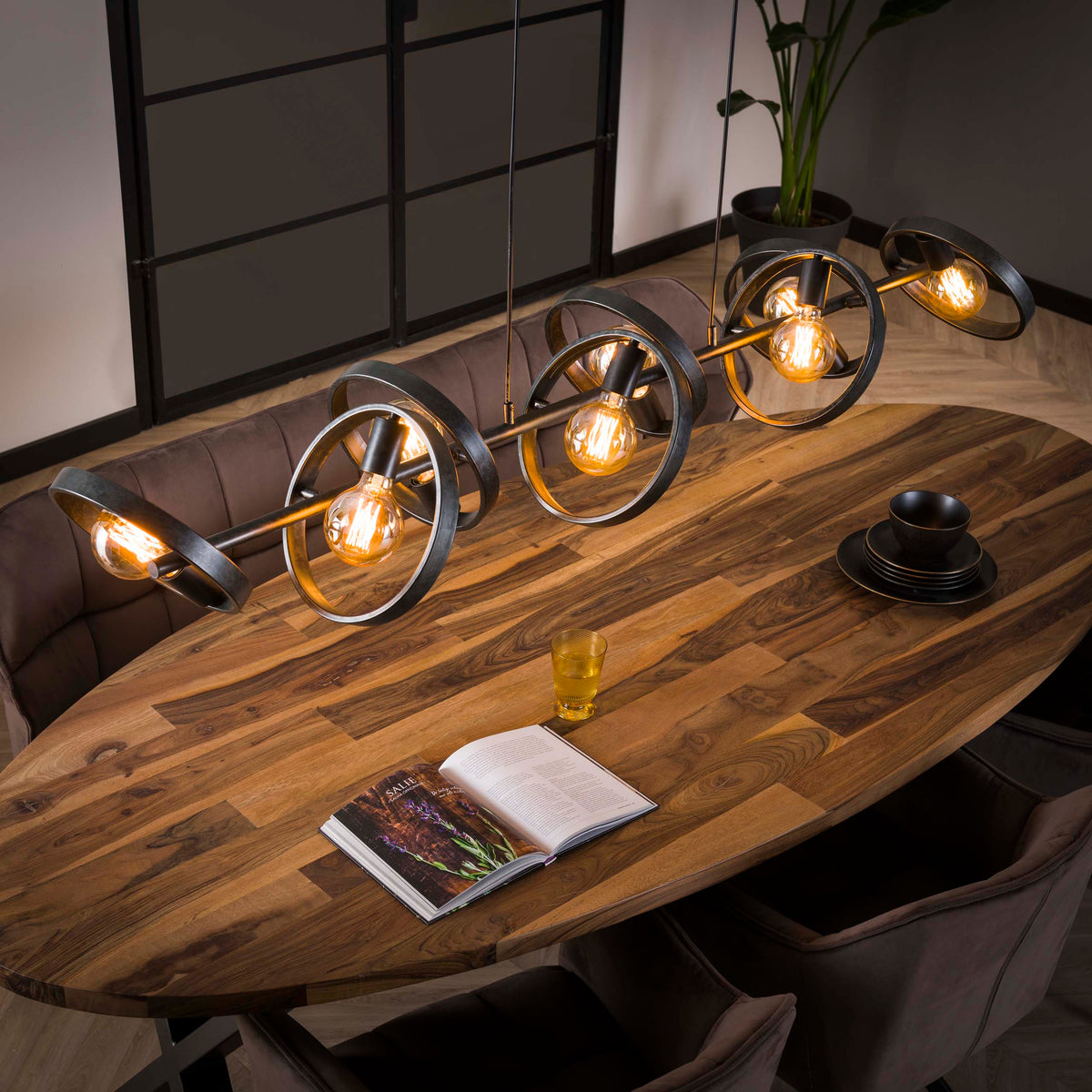 Lampa wisząca Elica 8-punktowa / antracytowa