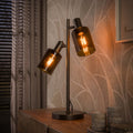 Ambrio table lamp 2-light / Sienna brown