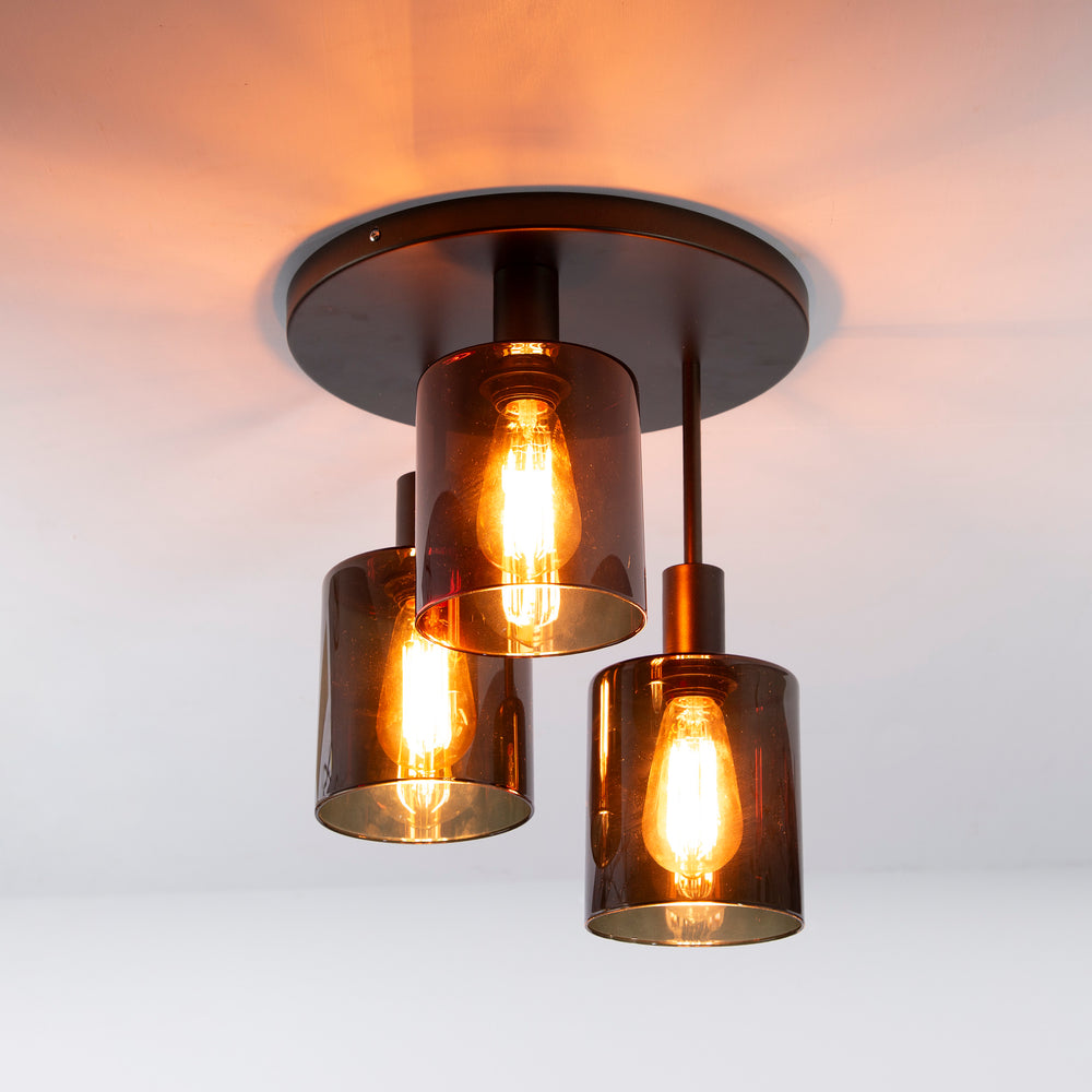 Ambrio 3-light ceiling lamp / Sienna brown