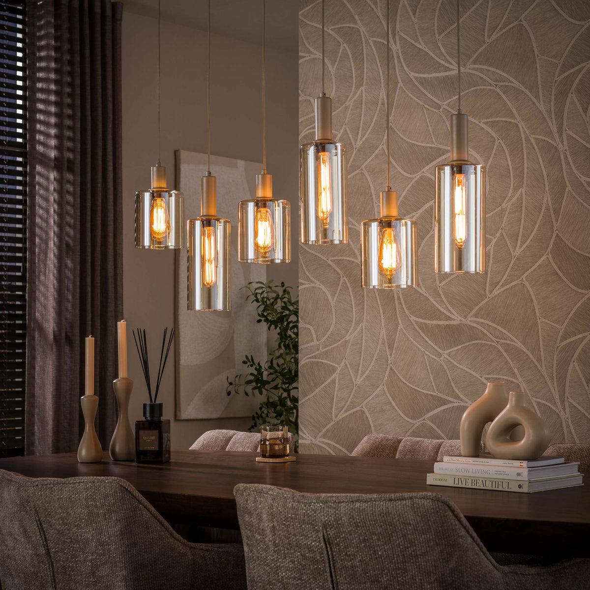 Ambrio pendant light 6-light / Beige