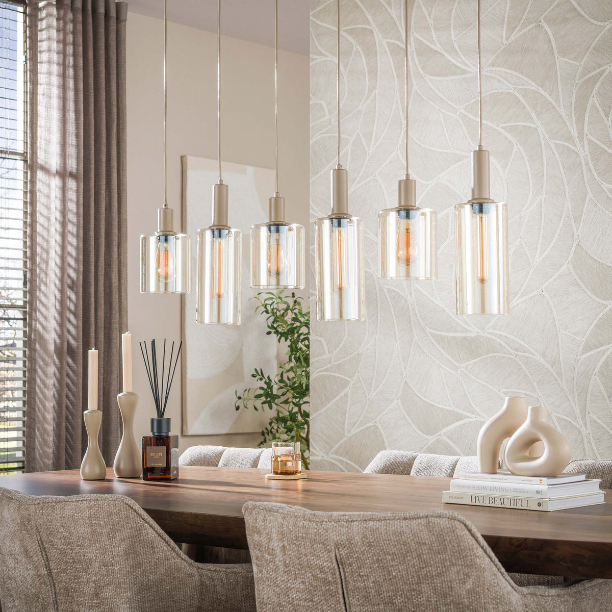 Ambrio pendant light 6-light / Beige