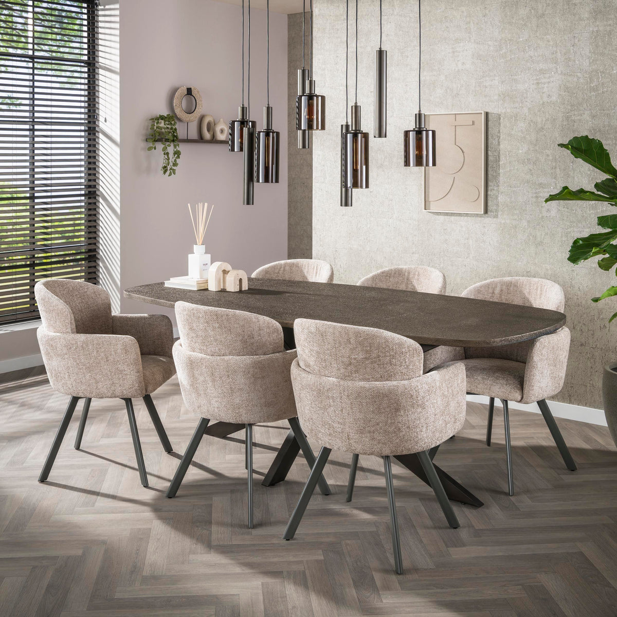 Pendelleuchte Ambrio 5+4-flammig / Sienna Braun