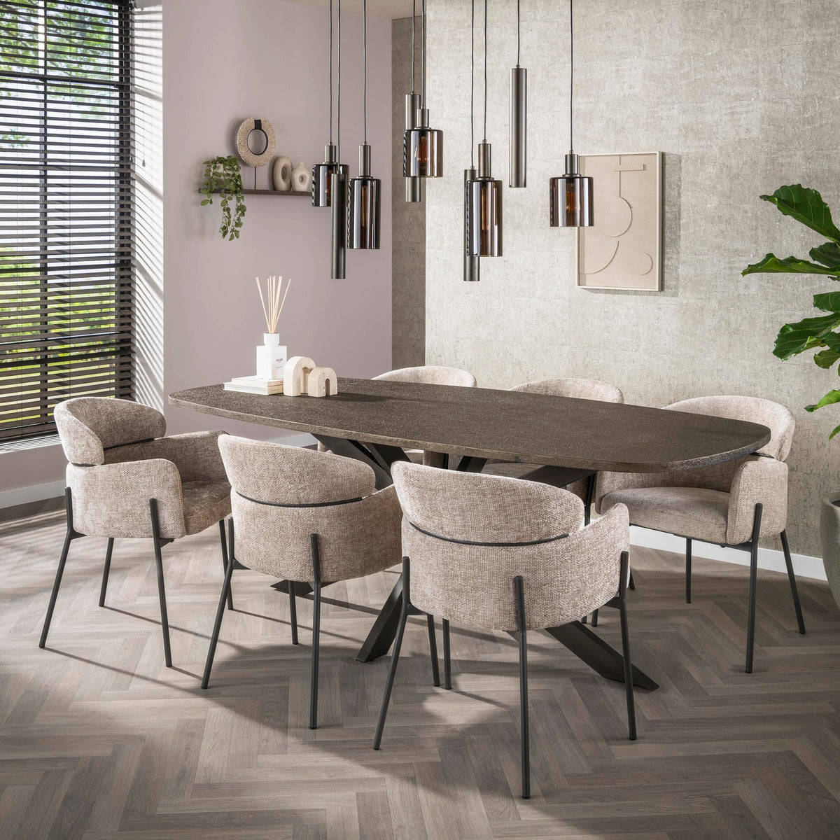 Pendelleuchte Ambrio 5+4-flammig / Sienna Braun