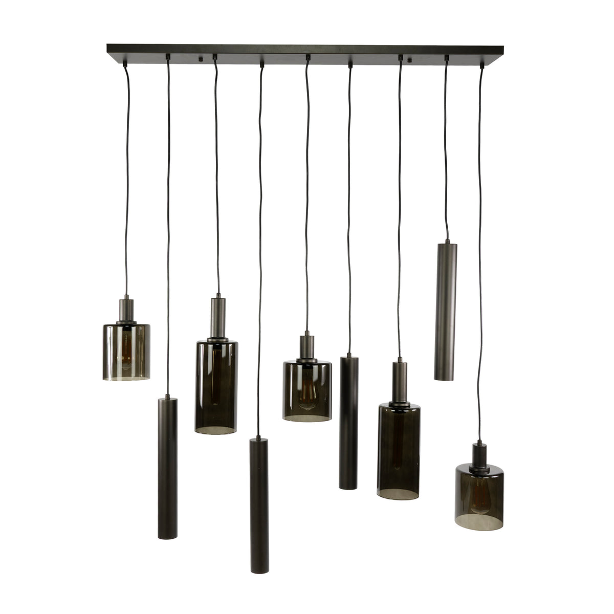 Pendelleuchte Ambrio 5+4-flammig / Sienna Braun