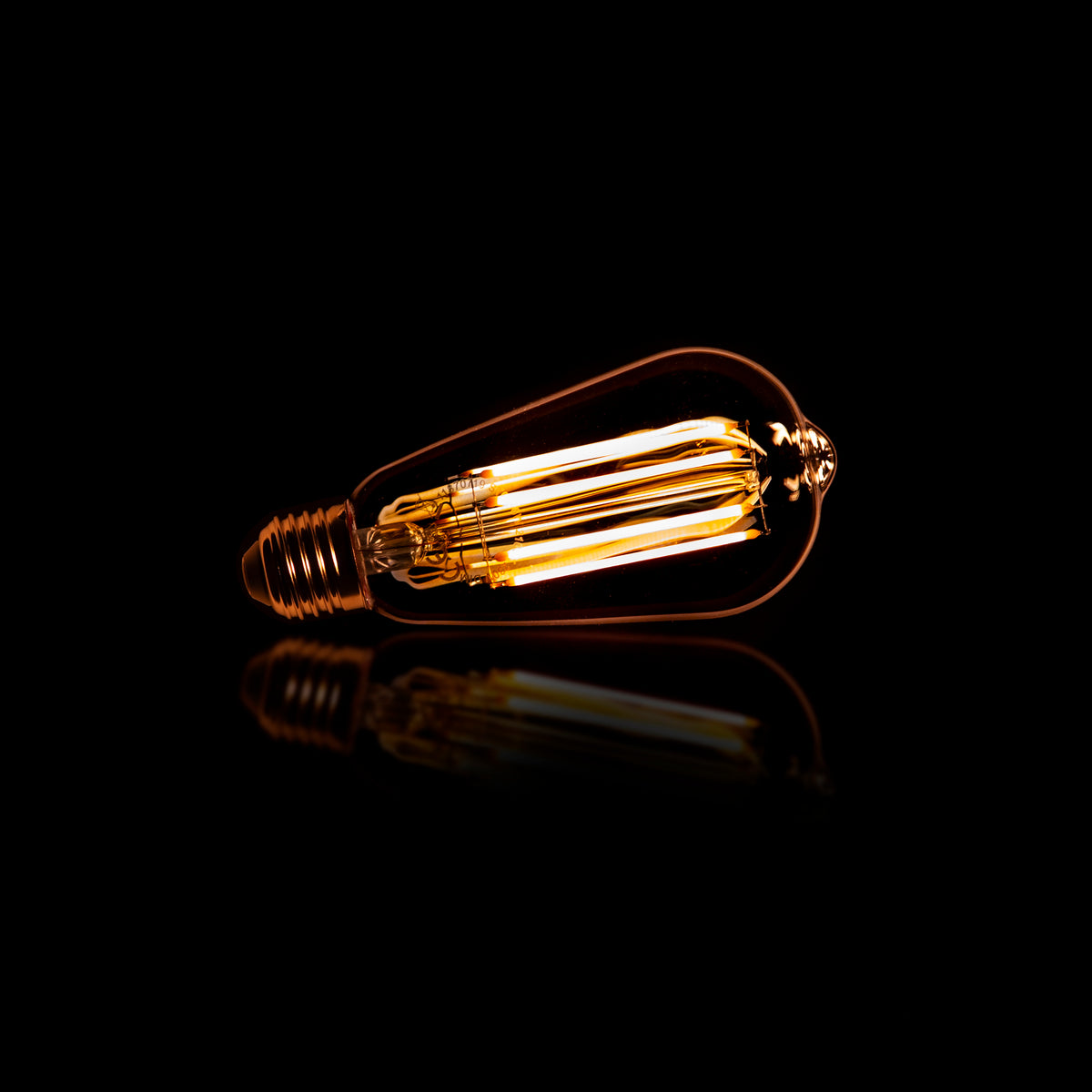 LED light source [ST64] filament teardrop / Amber glass