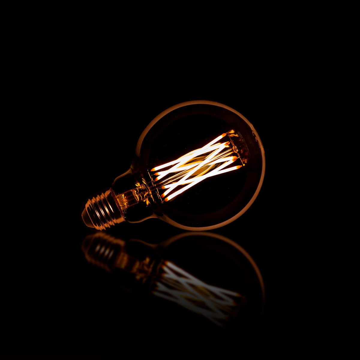 LED light source [G95] filament globe Ø9,5cm / Amber glass