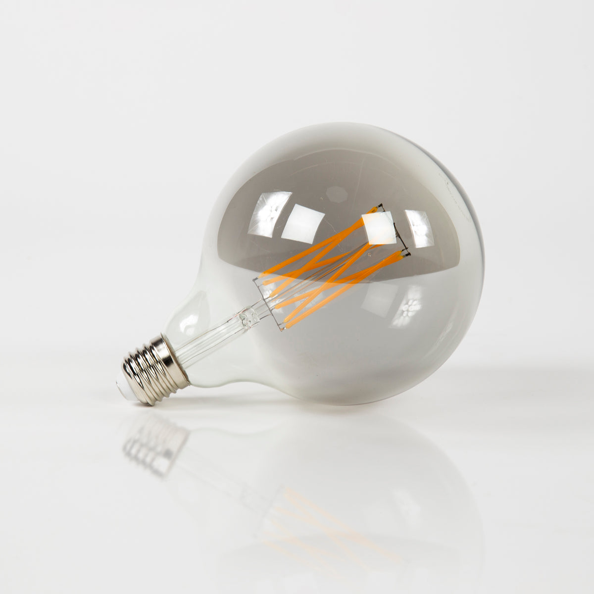 Bombilla LED [G125] de filamento esférica Ø12,5cm / Vidrio gris humo